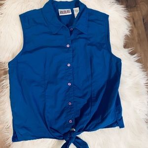 🔴 Vintage Bill Blass Sleeveless Tie Blouse